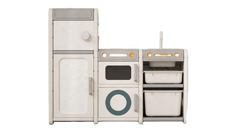 TSB Living Dreamer Play Kitchen w/ Drawing Board, Storage - White TSB Living Dreamer Play Kitchen w/ Drawing Board, Storage - White