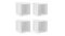 Set of 4 NNEVL Wall Cabinets in gloss white finish, shown in a symmetrical square layout Set of 4 NNEVL Wall Cabinets in gloss white finish, shown in a symmetrical square layout