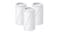 Three white, cylindrical TP-Link Deco mesh Wi-Fi 7 systems. Three white, cylindrical TP-Link Deco mesh Wi-Fi 7 systems.
