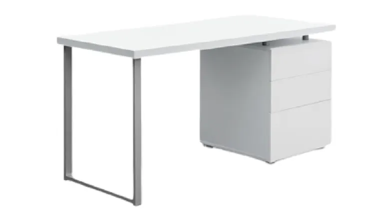 TSB Living Katrina Metal Frame Desk w/ Drawers - White TSB Living Katrina Metal Frame Desk w/ Drawers - White