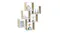 6 display shelf decorated with a white vase, starfish, and a picture frame 6 display shelf decorated with a white vase, starfish, and a picture frame
