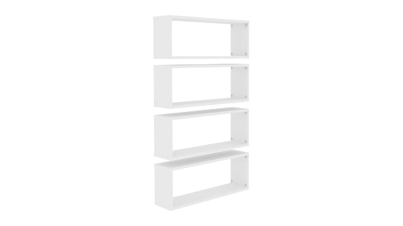 NNEVL Wall Shelves Floating Rectangle 4pcs. 60 x 15 x 33cm - White NNEVL Wall Shelves Floating Rectangle 4pcs. 60 x 15 x 33cm - White