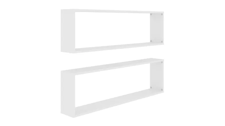 NNEVL Floating Rectangle Wall Shelves 2pcs. 100 x 15 x 30 - White NNEVL Floating Rectangle Wall Shelves 2pcs. 100 x 15 x 30 - White