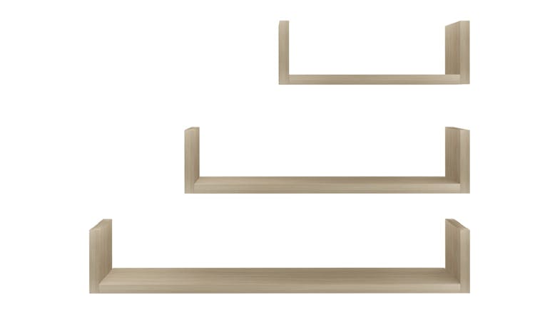 NNEVL U-Shape Floating Wall Shelves 3pcs. - Sonoma Oak NNEVL U-Shape Floating Wall Shelves 3pcs. - Sonoma Oak