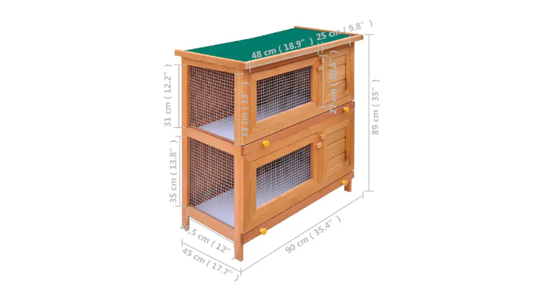 NNEVL Outdoor Rabbit Hutch 4 door 90cm - Wood NNEVL Outdoor Rabbit Hutch 4 door 90cm - Wood