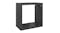 Angled view of gloss grey floating cube wall shelf shown front‑on, displaying a square open interior Angled view of gloss grey floating cube wall shelf shown front‑on, displaying a square open interior