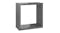 Angled view of a gloss grey floating cube wall shelf shown front‑on, displaying a square open interior Angled view of a gloss grey floating cube wall shelf shown front‑on, displaying a square open interior