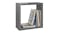 Single gloss grey floating cube shelf styled with book Single gloss grey floating cube shelf styled with book