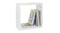 Single gloss white floating cube shelf styled with books Single gloss white floating cube shelf styled with books