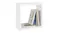 White cube wall shelf styled with books and a decorative object, demonstrating interior space and display use White cube wall shelf styled with books and a decorative object, demonstrating interior space and display use