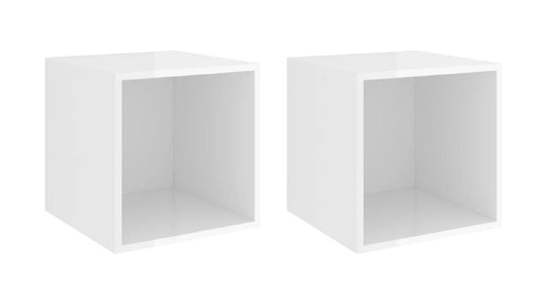 NNEVL Wall Cabinet 2pcs. 37 x 37 x 37cm - Gloss White NNEVL Wall Cabinet 2pcs. 37 x 37 x 37cm - Gloss White