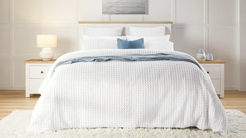 Cape Waffle White Duvet Cover Set by L'Avenue Cape Waffle White Duvet Cover Set by L'Avenue