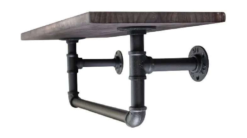 TSB Living Industrial Pipe Shelf with Towel Rail TSB Living Industrial Pipe Shelf with Towel Rail