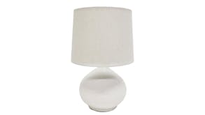 Hessian 52cm Table Lamp - White