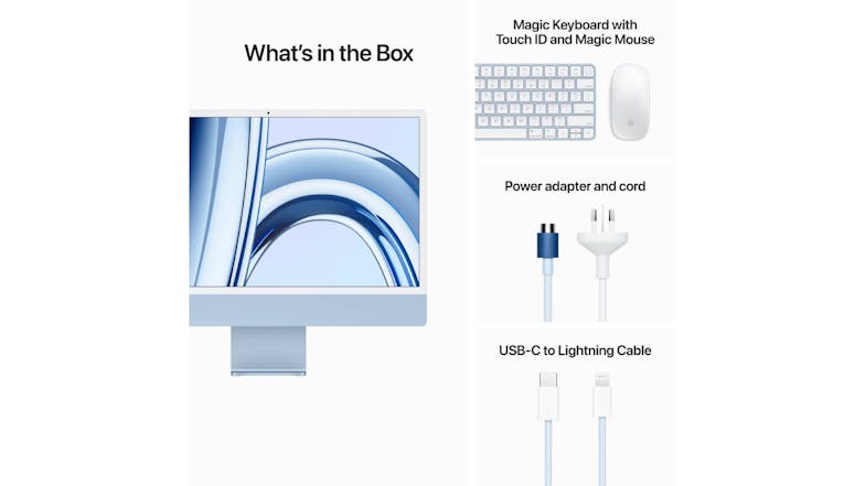 Apple iMac 24" M3 Chip 8-Core CPU & 10-Core GPU 8GB-RAM 256GB-SSD with Retina 4.5K Display - Blue (2023)