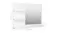A bathroom mirror with built-in shelves styled with toiletries, showcasing functional storage and a modern white finish A bathroom mirror with built-in shelves styled with toiletries, showcasing functional storage and a modern white finish