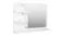 NNEVL bathroom mirror with shelving showing dimensions of 60cm width, 45cm height, and 10.5cm depth in white finish NNEVL bathroom mirror with shelving showing dimensions of 60cm width, 45cm height, and 10.5cm depth in white finish