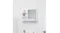 NNEVL bathroom mirror mounted on tiled wall above sink, featuring shelves with toiletries and minimalist modern design NNEVL bathroom mirror mounted on tiled wall above sink, featuring shelves with toiletries and minimalist modern design