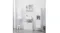 Modern bathroom interior featuring a mirror with shelving, wall cabinets, sink unit, and coordinated storage layout Modern bathroom interior featuring a mirror with shelving, wall cabinets, sink unit, and coordinated storage layout