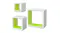 NNEVL Rounded Cubes Wall Shelves 3pcs. - White/Green NNEVL Rounded Cubes Wall Shelves 3pcs. - White/Green