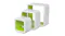 NNEVL Rounded Cubes Wall Shelves 3pcs. - White/Green NNEVL Rounded Cubes Wall Shelves 3pcs. - White/Green