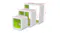 NNEVL Rounded Cubes Wall Shelves 3pcs. - White/Green NNEVL Rounded Cubes Wall Shelves 3pcs. - White/Green