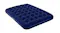 A queen‑size dark blue inflatable airbed with a flocked surface featuring a grid of deep circular indentations A queen‑size dark blue inflatable airbed with a flocked surface featuring a grid of deep circular indentations