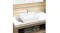 White rectangular vessel sink with a chrome faucet installed on a light-coloured countertop, set against a wood-panelled wall White rectangular vessel sink with a chrome faucet installed on a light-coloured countertop, set against a wood-panelled wall