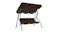 Angled front view of the coffee‑colored garden swing bench Angled front view of the coffee‑colored garden swing bench