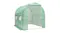 Green walk-in tunnel NNEVL greenhouse with a rolled-up door, small windows, and a metal frame Green walk-in tunnel NNEVL greenhouse with a rolled-up door, small windows, and a metal frame