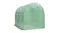 Angled view of a green, arched mesh walk-in NNEVL greenhouse with zippered doors and side windows Angled view of a green, arched mesh walk-in NNEVL greenhouse with zippered doors and side windows