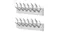 Angled view of two NNEVL Wall-Mounted Coat Hooks in silver colour Angled view of two NNEVL Wall-Mounted Coat Hooks in silver colour