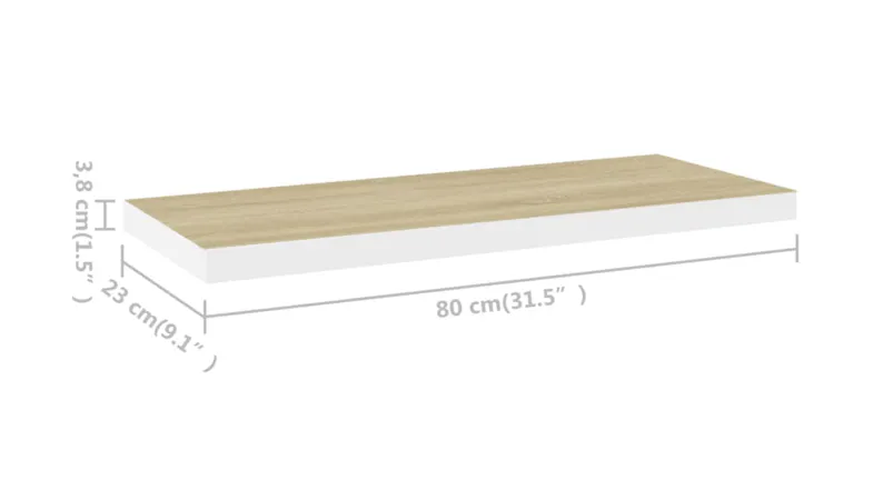 NNEVL ledge wall shelf with labelled dimensions NNEVL ledge wall shelf with labelled dimensions