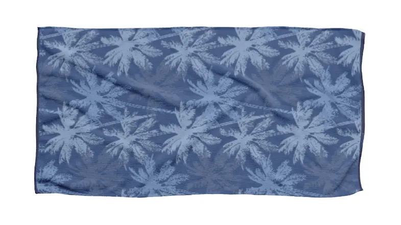Havana Outdoor Beach Towel 86 x 160cm - Blue Palm Fronds Havana Outdoor Beach Towel 86 x 160cm - Blue Palm Fronds