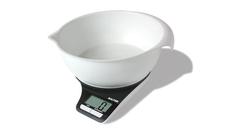 Salter Electronic Kitchen Scales with Measuring Jug - Black/White Salter Electronic Kitchen Scales with Measuring Jug - Black/White