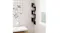 Corner shelf with decor mounted near a window Corner shelf with decor mounted near a window
