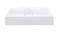 Front view of the white rectangular cast marble basin Front view of the white rectangular cast marble basin