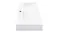 Short-end view of the white rectangular basin Short-end view of the white rectangular basin