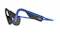 Side view of open-ear headphones showing grooved ear pads Side view of open-ear headphones showing grooved ear pads