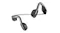 Rear elevated view of Shokz headphones featuring textured pads Rear elevated view of Shokz headphones featuring textured pads