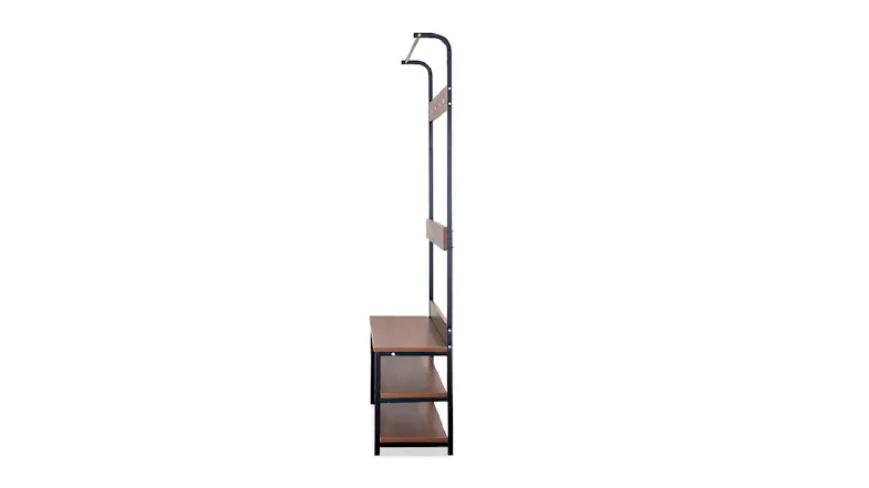 TSB Living Metal Frame Coatrack with Storage Shelves, Hooks TSB Living Metal Frame Coatrack with Storage Shelves, Hooks