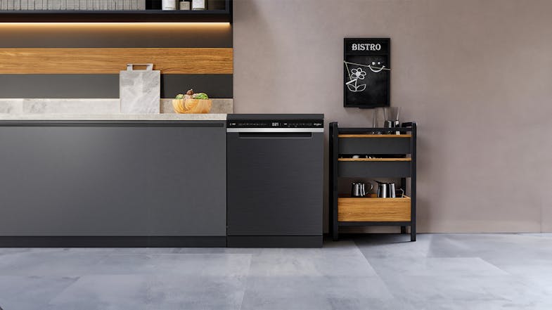 Whirlpool 14 Place Setting Dishwasher - Freestanding with 9 Programs - Black Stainless Steel (WDFS3R4NBSAU) Whirlpool 14 Place Setting Dishwasher - Freestanding with 9 Programs - Black Stainless Steel (WDFS3R4NBSAU)