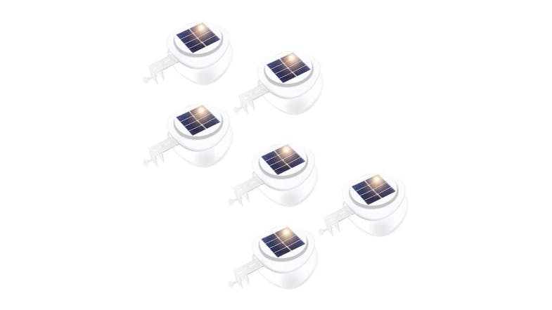 Lenoxx Multipurpose Solar-Powered Outdoor Light with Mount 6pcs. - White Lenoxx Multipurpose Solar-Powered Outdoor Light with Mount 6pcs. - White