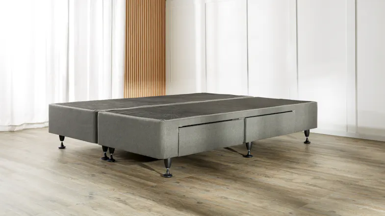 Platform 2 Side Drawer Split Bed Base by Sealy- Light Grey Platform 2 Side Drawer Split Bed Base by Sealy- Light Grey