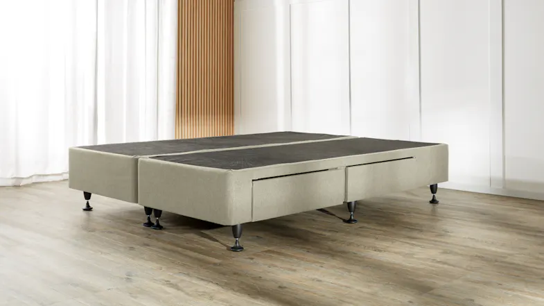 Platform 2 Side Drawer Split Bed Base by Sealy- Oatmeal Platform 2 Side Drawer Split Bed Base by Sealy- Oatmeal