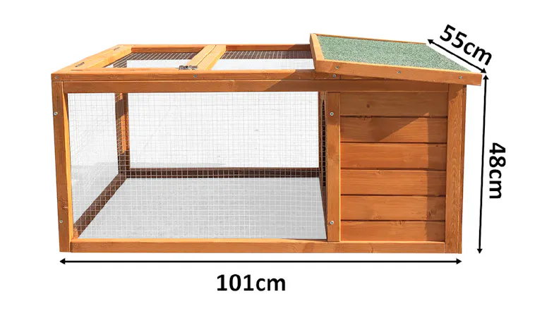 TSB Living Outdoor Rabbit Hutch 2 Door 1.01m - Wood TSB Living Outdoor Rabbit Hutch 2 Door 1.01m - Wood