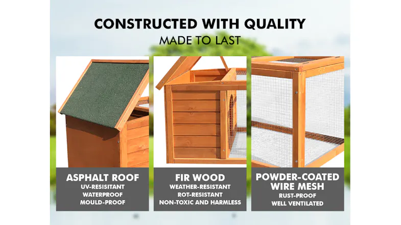 TSB Living Outdoor Rabbit Hutch 2 Door 1.01m - Wood TSB Living Outdoor Rabbit Hutch 2 Door 1.01m - Wood