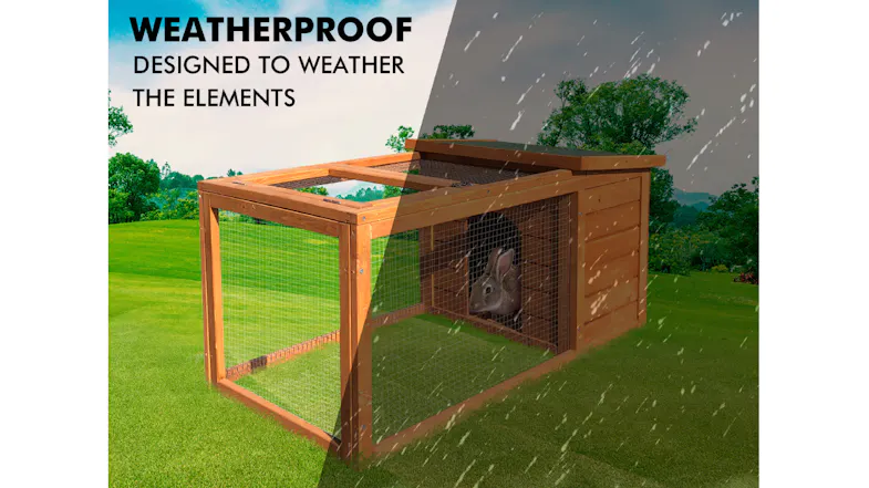 TSB Living Outdoor Rabbit Hutch 2 Door 1.01m - Wood TSB Living Outdoor Rabbit Hutch 2 Door 1.01m - Wood