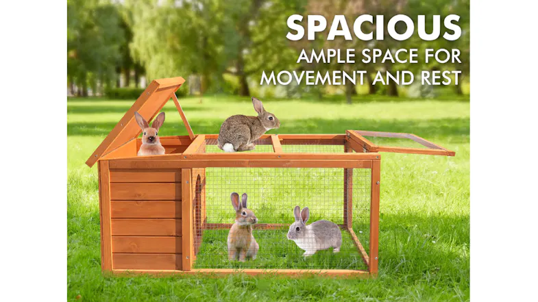 TSB Living Outdoor Rabbit Hutch 2 Door 1.01m - Wood TSB Living Outdoor Rabbit Hutch 2 Door 1.01m - Wood