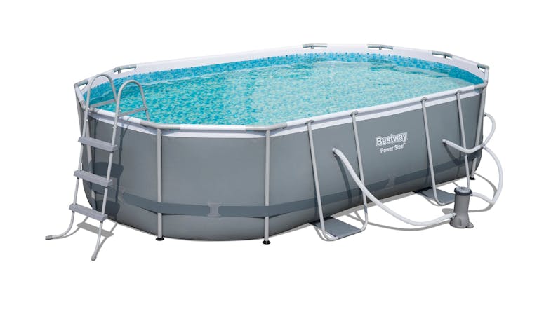 Bestway Power Steel Above-Ground Oval Swimming Pool 4.88 x 3.05 x 1.07m Bestway Power Steel Above-Ground Oval Swimming Pool 4.88 x 3.05 x 1.07m
